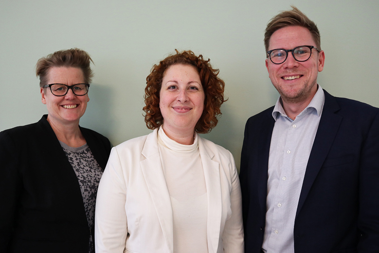 Billede: Fra venstre: Karin Anna Harvest, Julie Lund Christensen og Christian Jentzsch – CO-PI’s tre nye medarbejdere.